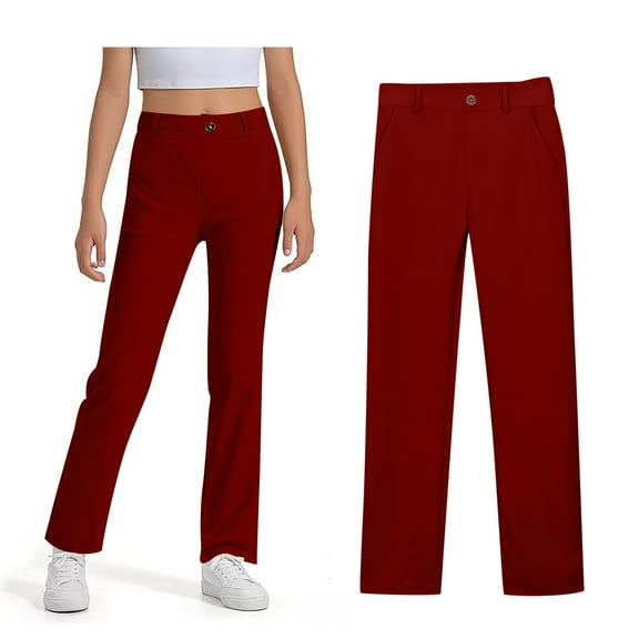 School Uniform Pants for Girls Skinny Pants Stretch Pants with Pockets Straight Pants Pants Back To School Clothes for Teen Girls Teen Cute Clothes for Girls 11-12 Years