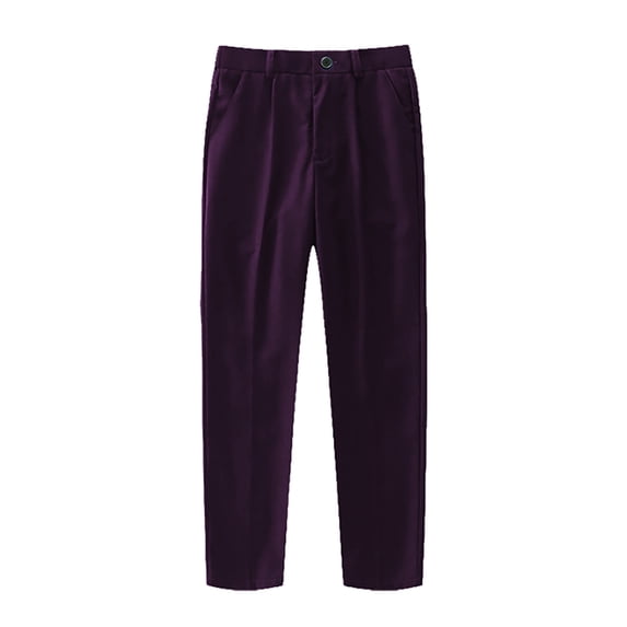 School Uniform Pants for Relaxed Fit Elastic Waistband Boys Chino Pants Boys Formal Dress Pants Straight Leg Stretch Youth Trousers Back To School Formal Casual Clothes