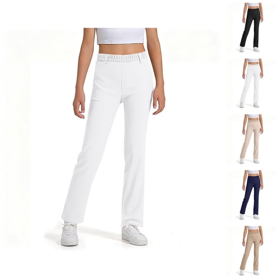 School Uniform Pants for Boys Girls 2025 Fashion Straight Leg High Stretchy Dress Pants with Pockets