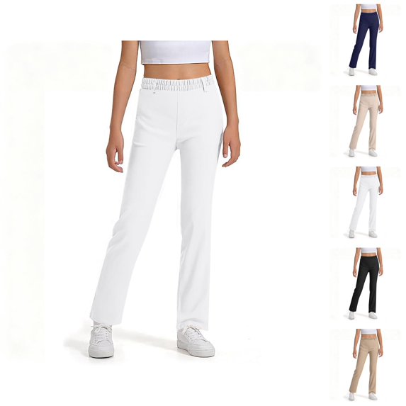 School Uniform Pants for Girls Boys 2026 Fashion Straight Leg High Stretchy Dress Pants with Pockets