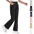 thumbnail image 1 of School Uniform Pants for Girls Elastic Waist Flare Leg Black Uniform Pants for Girls School Clothes Size 5-16 Years, 1 of 7