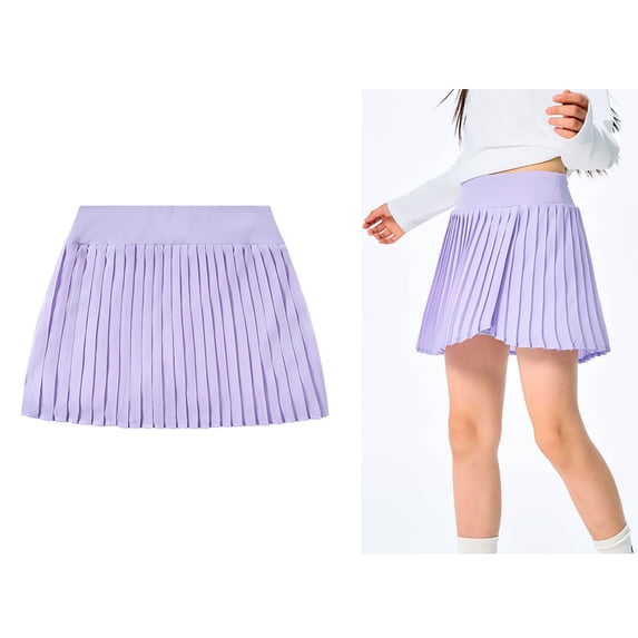 School Uniform Skirt for Girls A-Line Pleated Skirt with Built-in Shorts Back To School Clothes for Girls Tennis Skorts 9-10 Years