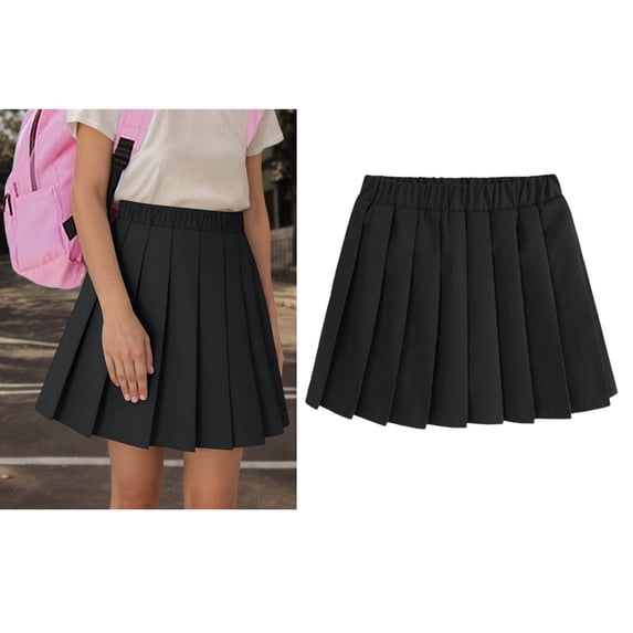 School Uniform Skirts for Girls A-Line Pleated Skirt with Lining Shorts Back To School Outfits for Girls Mini Skirt 11-12 Years