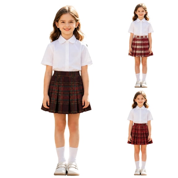 School Uniform Skirts for Girls Plaid Pleated Skirt College Style Mini Skirts Girls Preppy Clothes Skirt