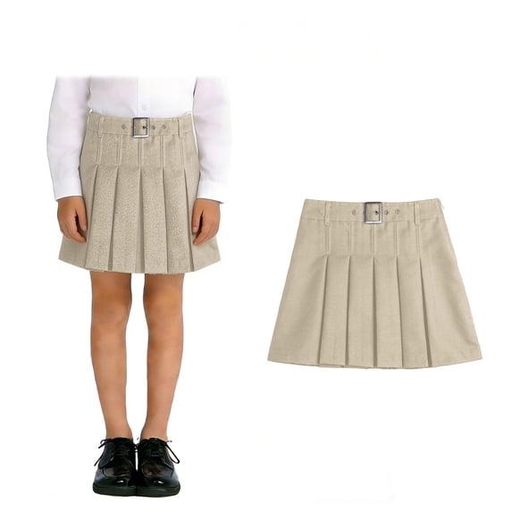 School Uniform Skirts for Girls Pleated Skirt Khaki School Uniform School Clothes for Girls 14-15 Years
