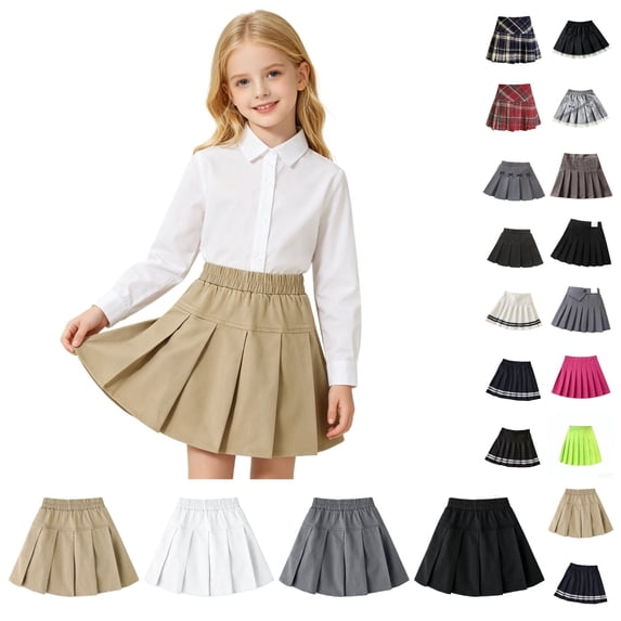 School Uniform Skirts for Girls Solid Color Pleated Skirt College Style Mini Skirts Girls Preppy Clothes Skirt