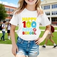 thumbnail image 1 of School Uniform Tshirts Girls 100Th Day Cute Print T Shirt Short Sleeve Casual Wear Girls Graphic Tees White 1-2 Years, 1 of 4