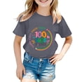 thumbnail image 1 of School Uniform Tshirts Kids School Celebration Letter T Shirt Short Sleeve Girls Girls Graphic Tees Dark Gray 4-5 Years, 1 of 1