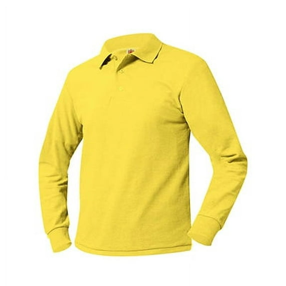 School Uniform Unisex Long Sleeve Pique Polo
