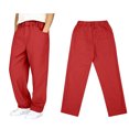 thumbnail image 1 of School Uniform for Girls Dress Pants Elastic High Waist Stretch Pants with Pockets Red School Pants for Boys Back To School Slim Fit 9-10 Years Pants, 1 of 7