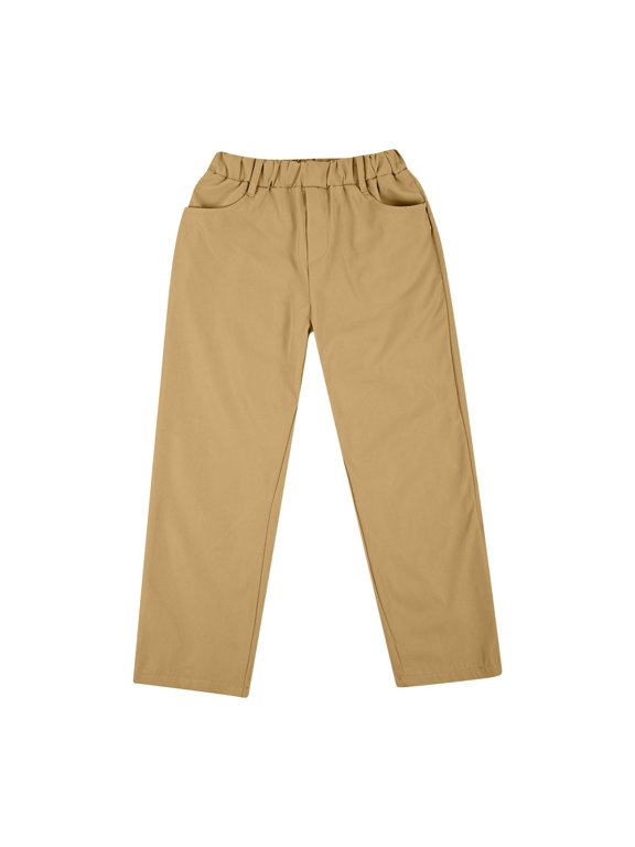 School Uniforms for Boys Pull On Chino Pants with Pockets Straight Pants Boy Khaki Uniform Pants Back to School Outfits for Boys Teen Preppy Clothes 12-13 Years