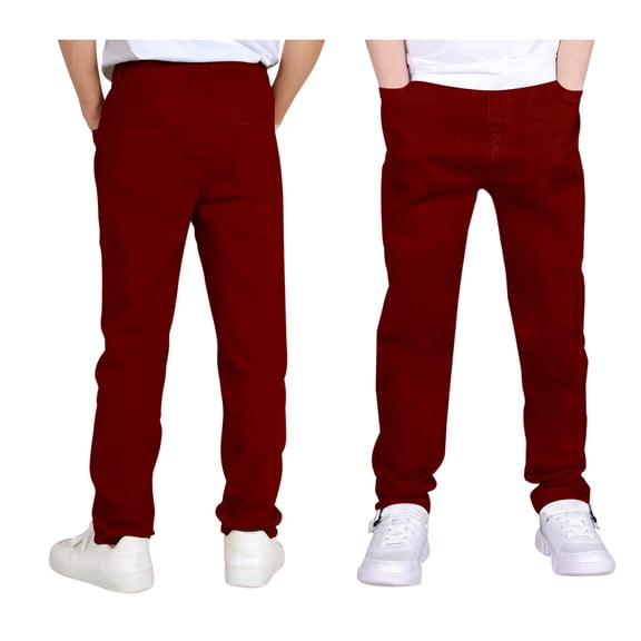 School Uniforms for Boys Pull On Chino Pants with Pockets Straight Pants Boys Uniform Pants Back To School Outfits for Boys Kid Boys Clothes 7-8 Years