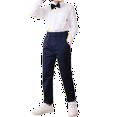 thumbnail image 1 of School Uniforms for Boys Straight Pants with Pockets Pull On Chino Pants Elastic Waist Pants Navy Blue Pants for Boys Uniform Back To School Clothes for Boys Kids Boys Pants Size 7-8 Years, 1 of 4