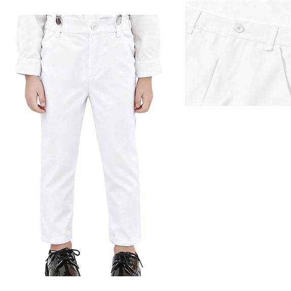 School Uniforms for Girls Dress Pants Adjustable Waist Stretch Pants with Pockets Boys White Pants Back To School Uniform Dresses for Girls 12-13 Years