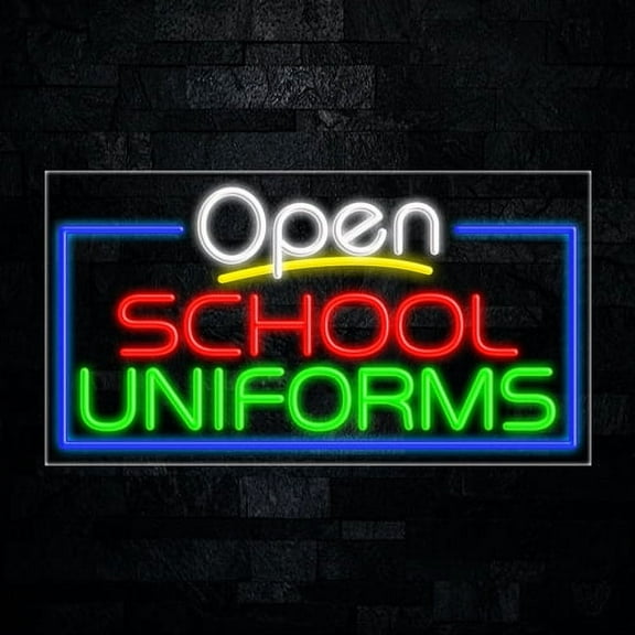 School Uniforms LED Neon Sign 33"L x 18"H #35850