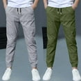 thumbnail image 1 of School Uniforms Pants for Girls New Boys' Solid Color 2pc Pants Casual Pants Loose Pants Casual Outerwear Pants Sweatpants Style B-4 Dark Gray 9 Years, 1 of 9