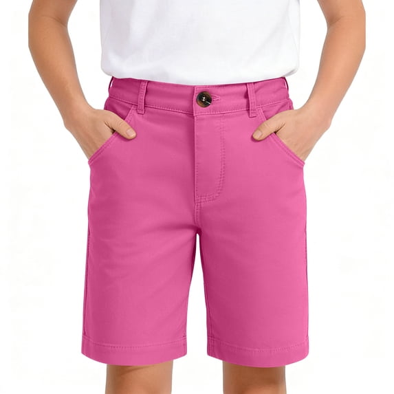 School Uniforms for Boys Girls Classic Pull On Elastic Back Shorts with Pockets Pink Shorts Boys Boys Golf Shorts Teen Boys Shorts Size 13-14 Years