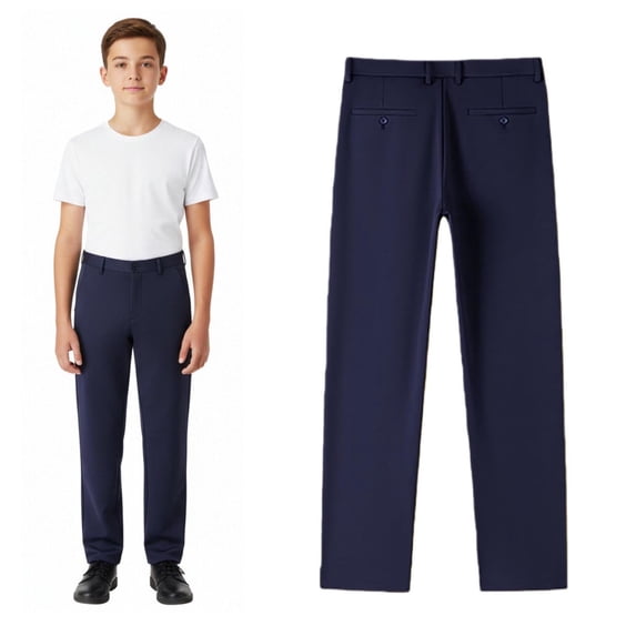 School Uniforms for Girls Dress Pants Elastic Waist Pants with Pockets Navy Pants for Boys Back To School Slim Fit 4-5 Years Girl Clothes