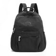 thumbnail image 1 of School Versatile Travel Wear-resistant Waterproof Mini Rucksack Small Backpack Large Capacity Shoulder Bag BLACK, 1 of 8