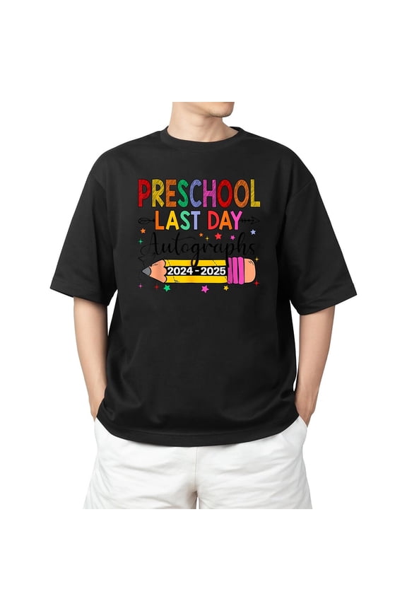 School Year 2025 Autograph Preschool Graduation T-Shirt Everyday Drip S-3XL