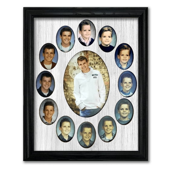 School Years Picture Frame - Oval Collage - Holds 2x3 Wallet Photos - K-12 School Days - 11x14