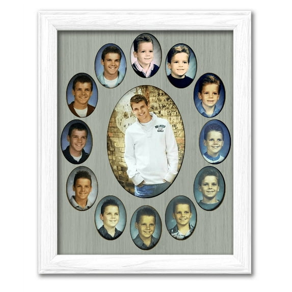 School Years Picture Frame - Oval Collage - Holds 2x3 Wallet Photos - K-12 School Days - 11x14
