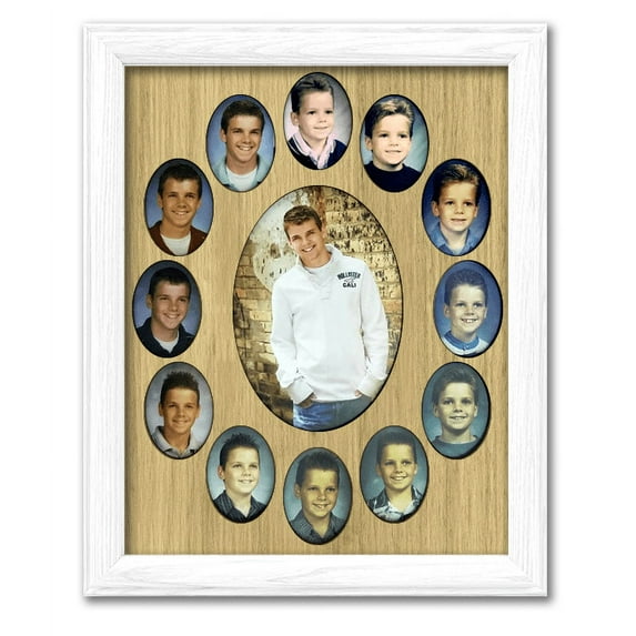 School Years Picture Frame - Oval Collage - Holds 2x3 Wallet Photos - K-12 School Days - 11x14