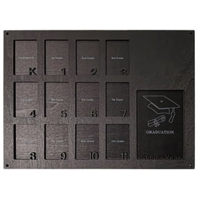 School Years Wooden Photo Frame, Kindergarten to 12th Grade, Graduation Wood Frame 12 Picture Slots, "My School Year" Display, Graduated Present Souvenir