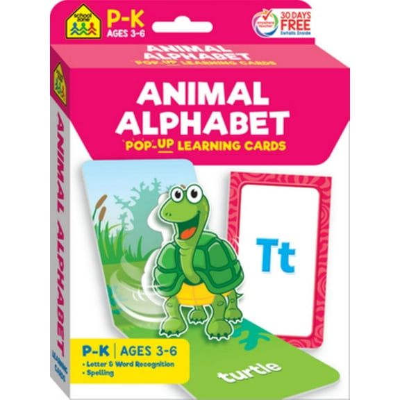 School Zone Animal Alphabet Pop-Up Learning Cards (Hardcover)