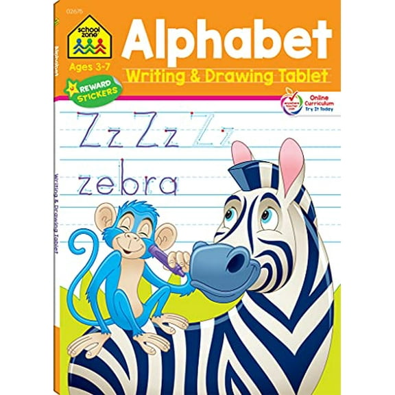 Pre-Owned School Zone Alphabet Writing & Drawing Tablet Workbook (Writing Tablet) Paperback
