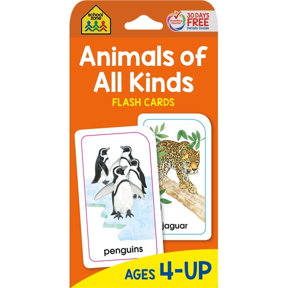 School Zone Animals of All Kinds Flash Cards