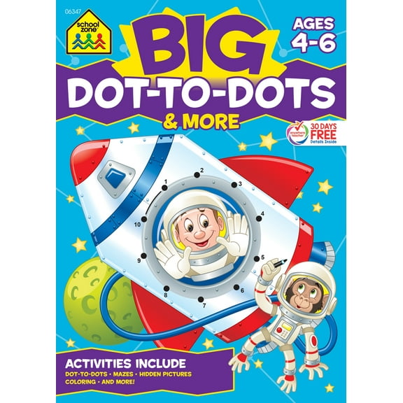 Pre-Owned School Zone Big Dot-To-Dots & More Workbook (Paperback) 1601597460 9781601597465