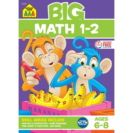 School Zone Big Math 1-2 Workbook (Paperback)