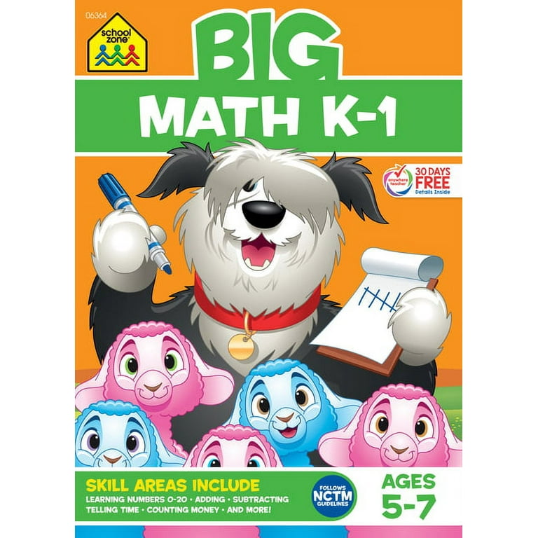School Zone Big Math K-1 Workbook - Walmart.com