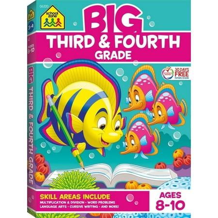 School Zone Big Third & Fourth Grade Workbook, (Paperback)
