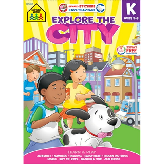 Pre-Owned School Zone Explore the City Kindergarten Tablet Workbook (Paperback)