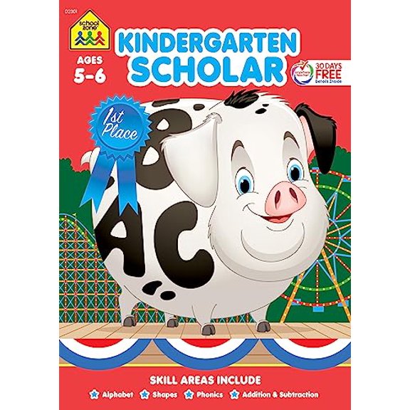 Pre-Owned School Zone Kindergarten Scholar Workbook (Paperback) 0887434916 9780887434914