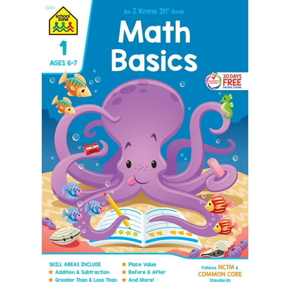 School Zone Math Basics Workbook - Grade 1