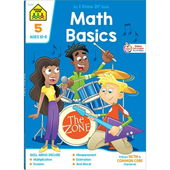 Pre-Owned School Zone Math Basics Grade 5 Workbook (Paperback) 0887431410 9780887431418