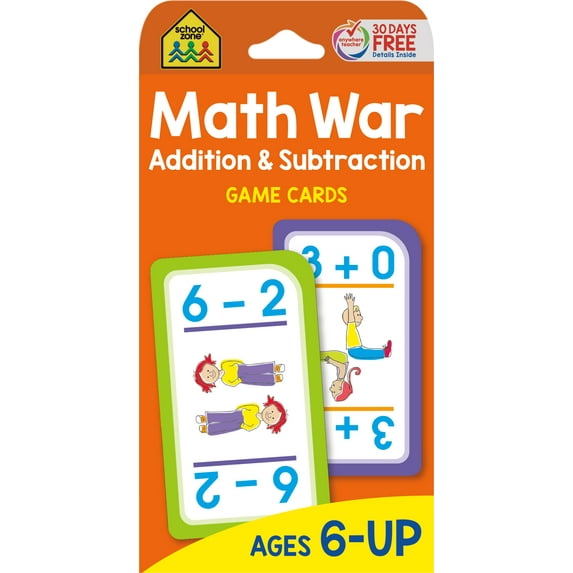 School Zone Math War Addition & Subtraction Game Cards