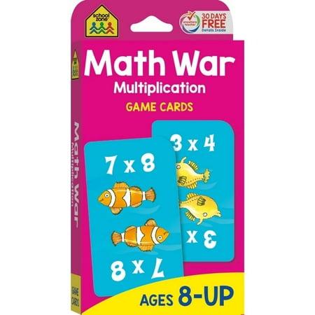 School Zone Math War Multiplication Game Cards