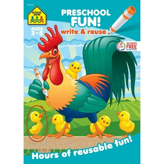School Zone Preschool Fun! Write & Reuse Workbook