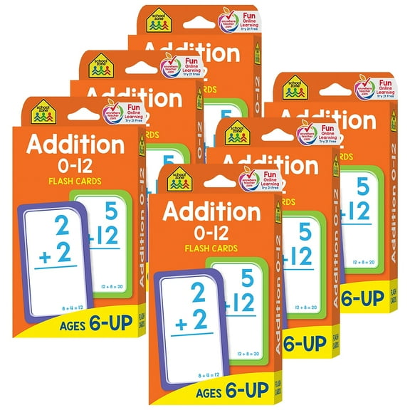School Zone Publishing Addition 0-12 Flash Cards 6 Packs (SZP04006-6)