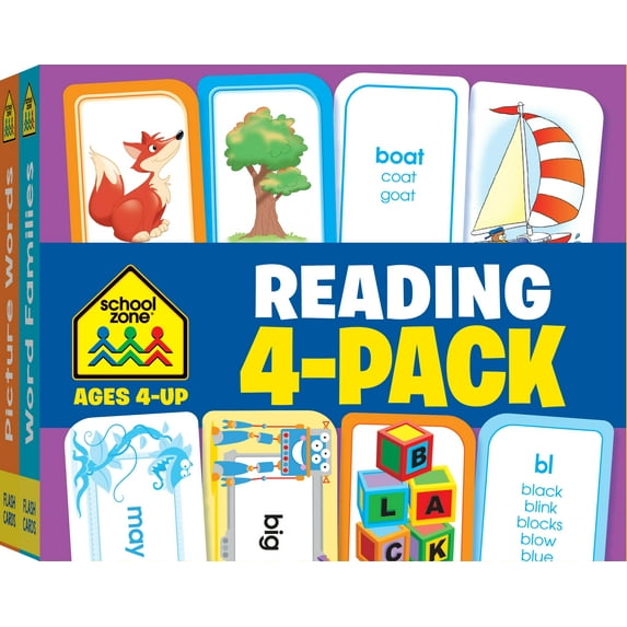 School Zone Reading 4-Pack Flash Cards