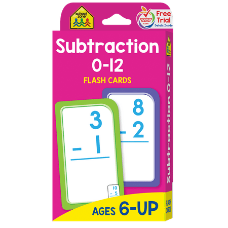 School Zone Subtraction 0-12 Flash Cards