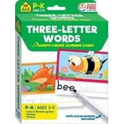 School Zone Three-Letter Words Write & Reuse Learning Cards