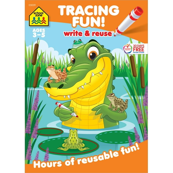 School Zone Tracing Fun! Write & Reuse Workbook