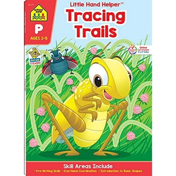 Pre-Owned School Zone Tracing Trails Workbook with Stickers (Paperback) 1601591179 9781601591173