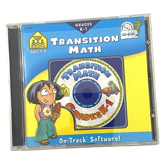 School Zone Transition Math On-Track Software Grades K-1 Cd Rom B416