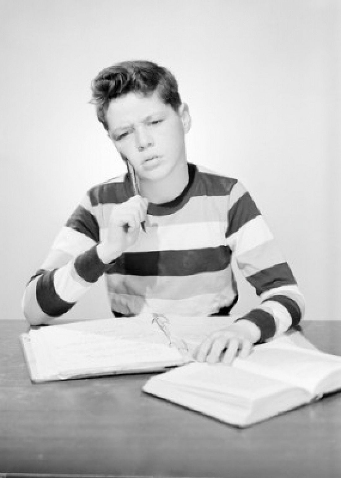 School boy studying Canvas Art - (24 x 36)